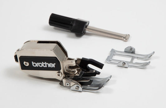 BROTHER DYNAMIC WALKING FOOT include 2 x interchangeable soles (normal & open toe) and screwdriver