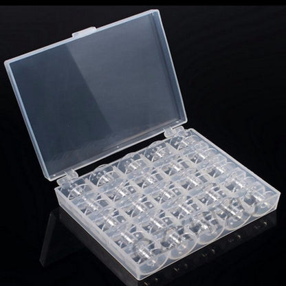 25Pcs Clear Sewing Machine Bobbins Plastic Storage Box